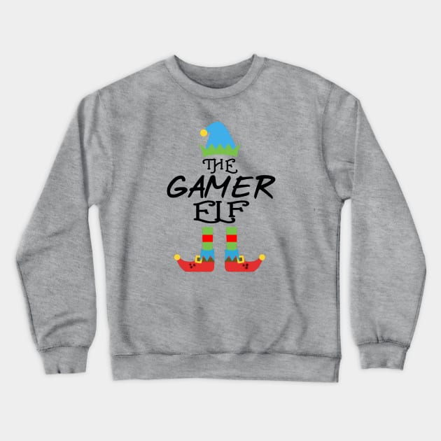 The Gamer Elf Matching Family Group Christmas Party SANTA Crewneck Sweatshirt by CareTees